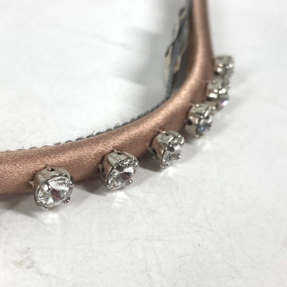 Miu Miu MIU Pearl Hair Accessory Headband Hairband Velour Women's Black - Picture 8 of 10